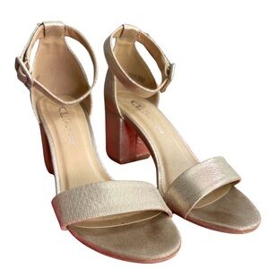 CL by Laundry Metallic Ankle Strap Heels‎